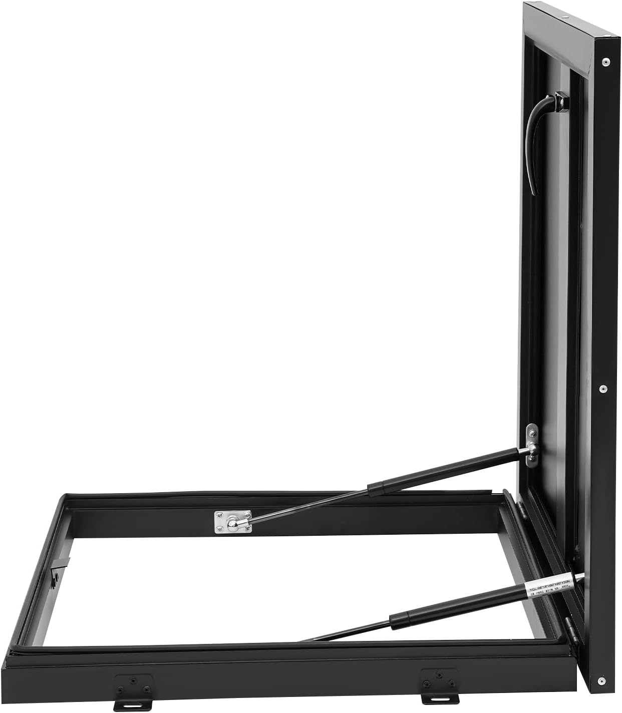 Roof Access Hatch Door, Aluminum Roof Security Door with Switch-Type Handle, Rooftop Hatch Cover Plate for Wellhead Lid, Cellar Cover (21.6" L X 21.6" W-Black)