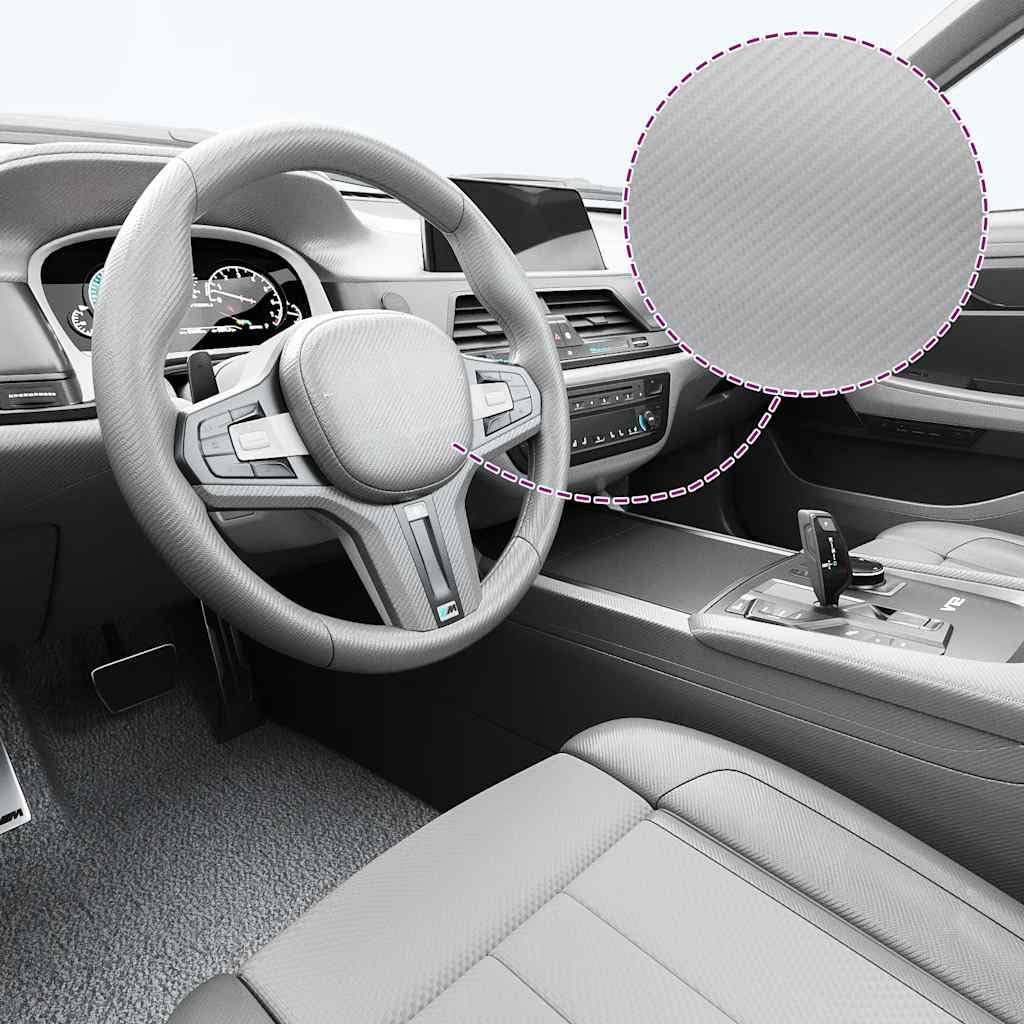 2 pellicole autoadesive per auto, 4D, in PVC, colore argento, 100 x 150 cm, 50 x 150 cm, per carrozzeria e interni, senza bolle, in vinile, protezione dai graffi