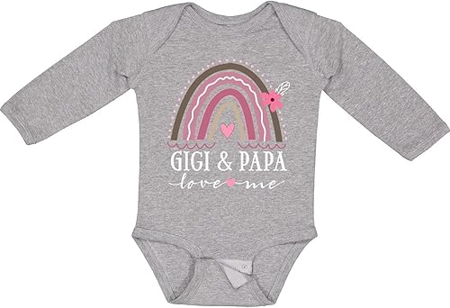 inktastic Gigi and Papa Love Me Rainbow - Enredadera de manga larga