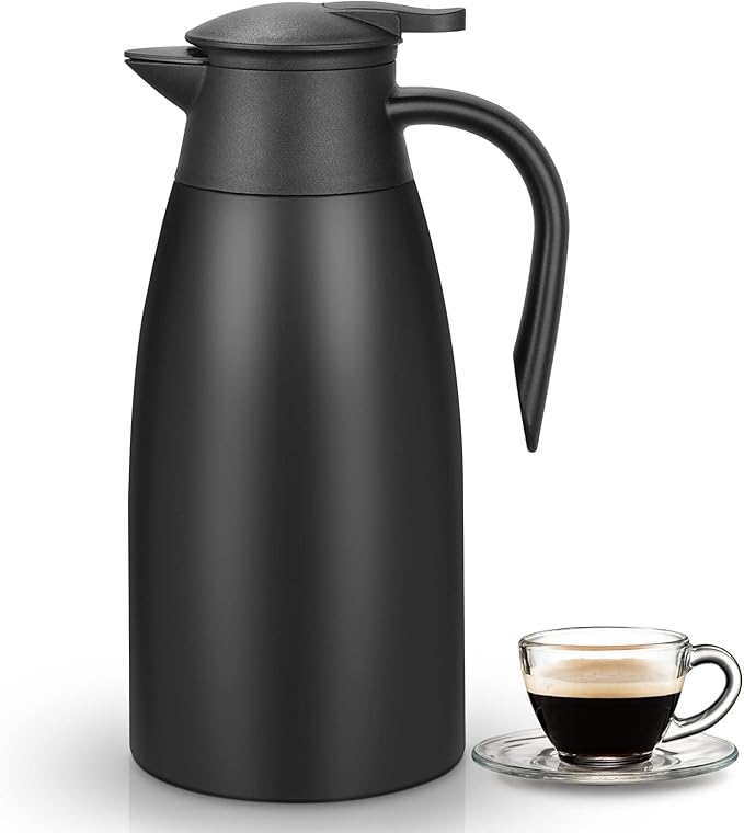 68 Oz Thermal Coffee Carafe, Double Wall Stainless Steel