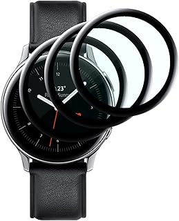 FengWang Pellicola salvaschermo compatibile con Samsung Watch Active 2 44mm, [3 pezzi], copertura 3D, Durezza 9H, Anti-Graffio, Senza Bolle, HD, Pellicola Protettiva per Samsung Watch Active 2 44mm