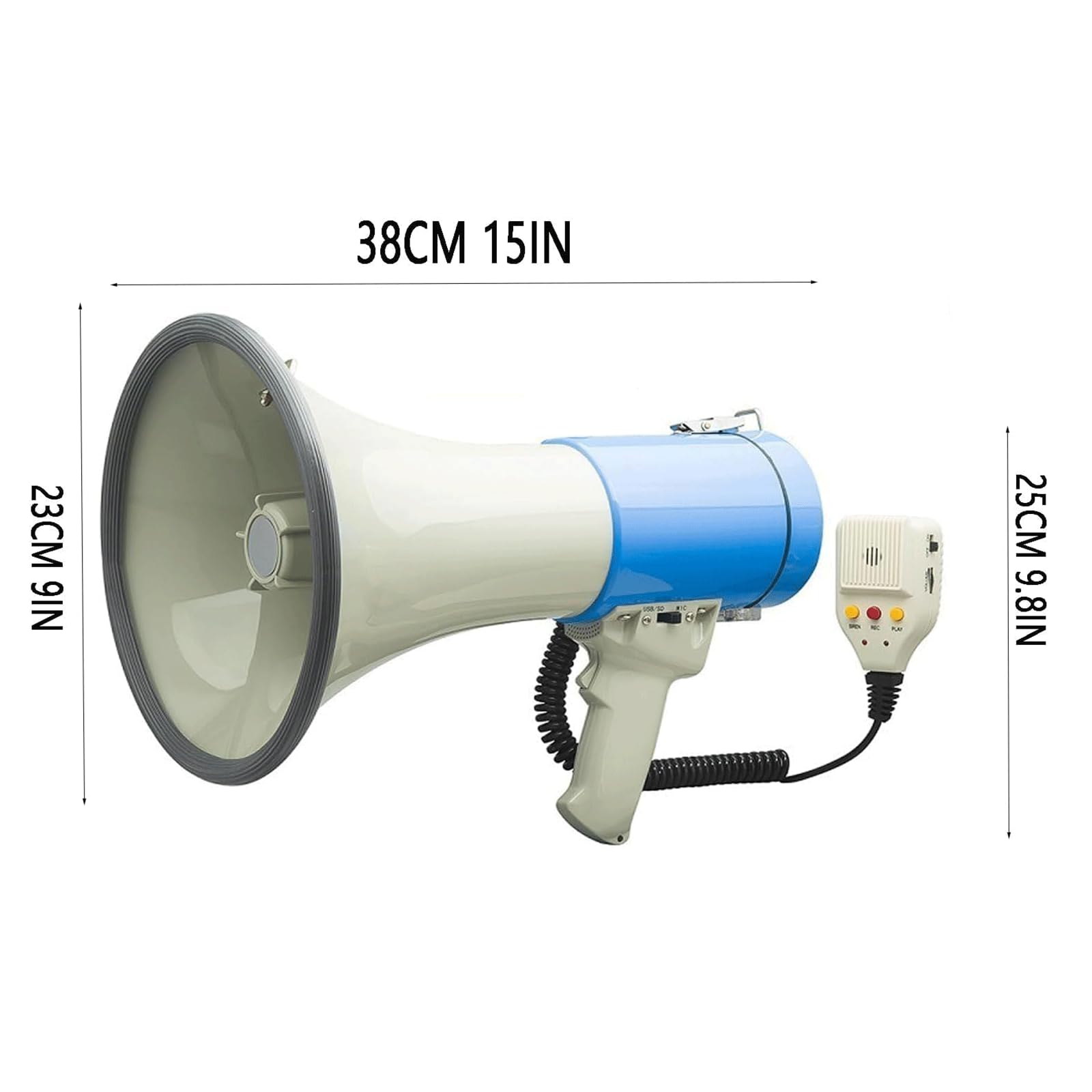 POCHY Moda Megáfono Megáfonos portátiles Megáfono de Mano de Alta Potencia de 50 W con Altavoz de megáfono de Carga de grabación Altavoz de megáfono para Exteriores Bonito