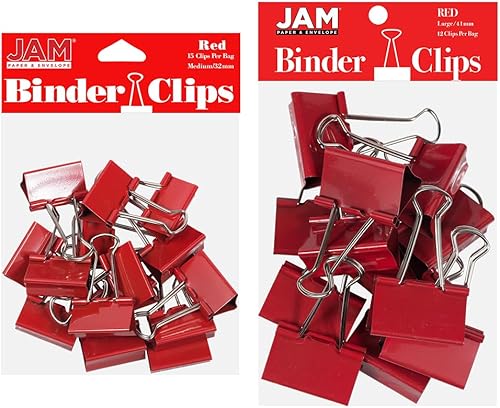 Vista 277 de Broches aprietapapeles JAM Paper®, Rojo