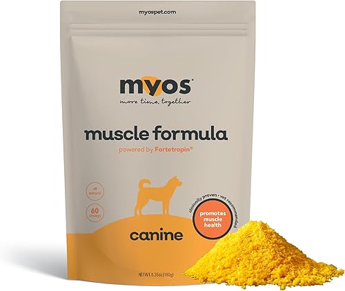 MYOS Canine Muscle Formula - Suplemento de construcción muscular totalmente natural clínicamente probado - Reduce la pérdida muscular en perros
