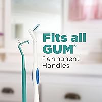Vista 6 de GUM Proxabrush Go-Betweens - Recambios anchos - Compatible con mango permanente GUM - Cepillos interdentales reutilizables - Púas dentales de cerdas