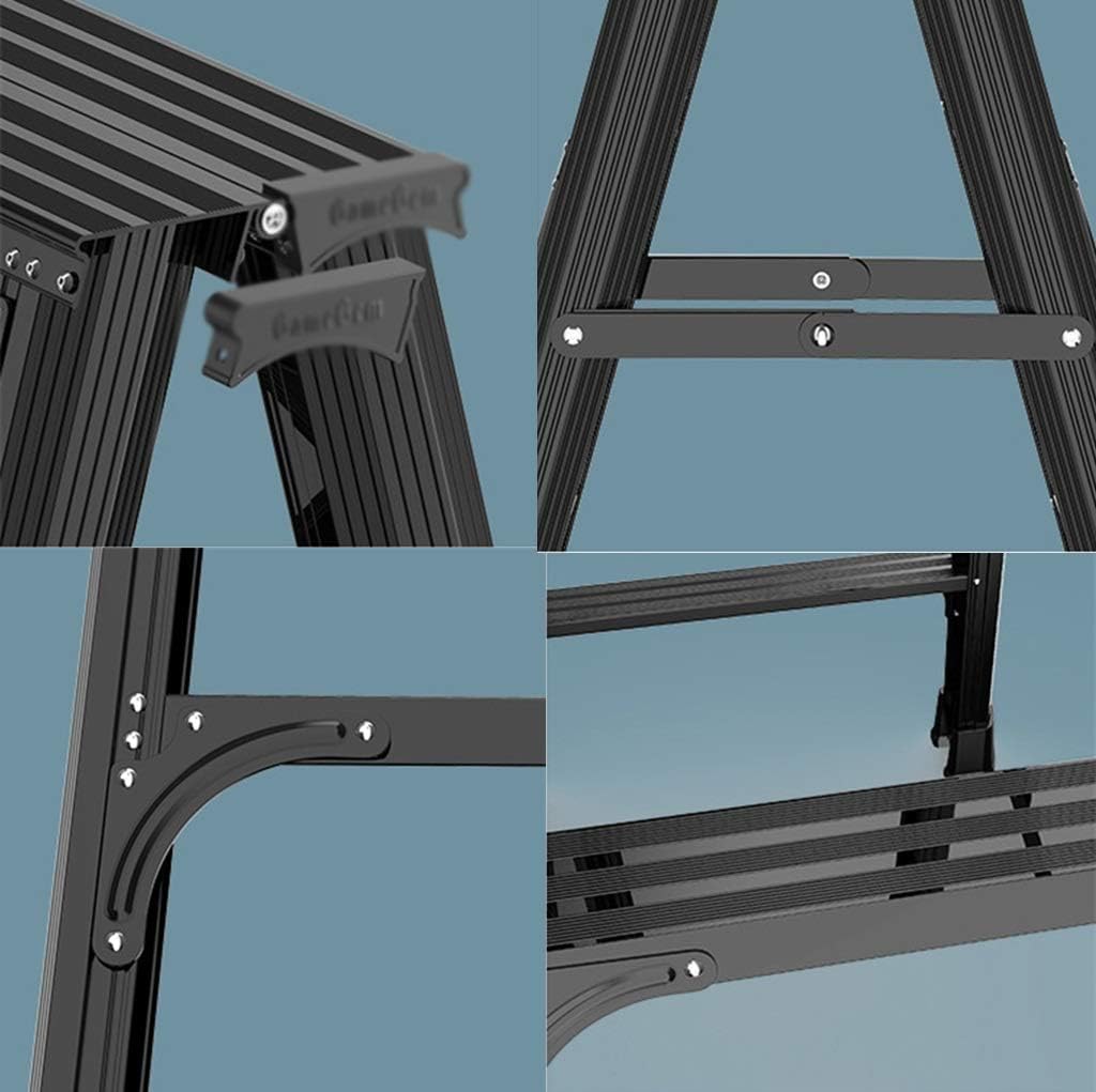 Step Stool Stepladder, Folding Double Side Stepladder Indoor Safety Ladder for Interior Renovation - Building Supplies Step Ladder/Black/46.5 X 82 X 116Cm