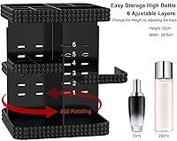 Vista 7 de Organizador de maquillaje giratorio, vitrina de cosméticos de gran capacidad, organizador acrílico para el cuidado de la piel con soporte