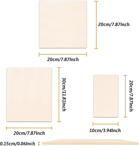 Miniatura 2 de Hojas de madera de balsa, 12 hojas finas de madera de balsa de 116 x 4 x 8 pulgadas, madera en blanco para Cricut Maker, madera, manualidades,