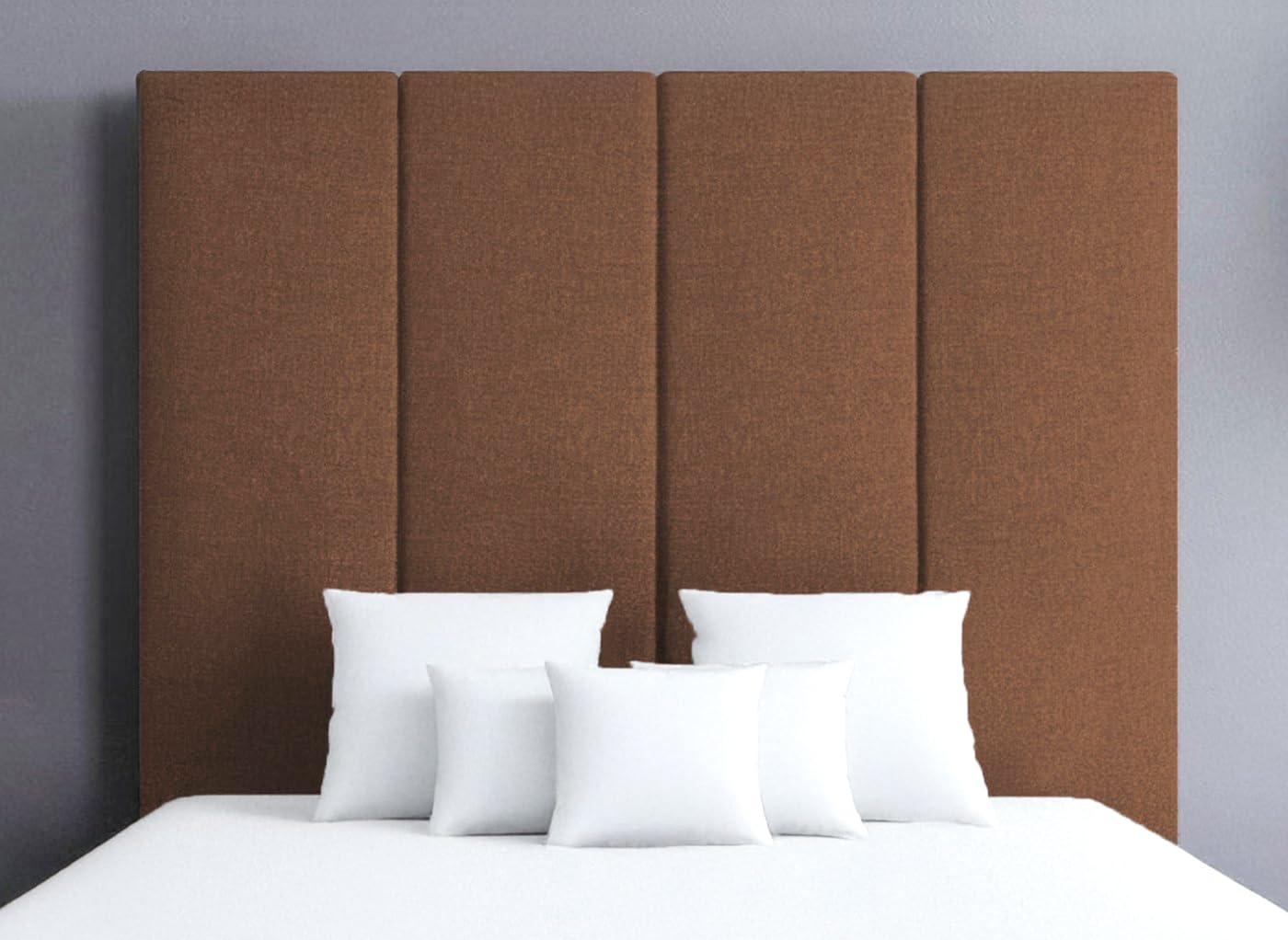 LUXURY TASSY HEADBOARD IN TURIN FABRIC - STYLISH BED HEADBOARDS - 3FT SINGLE | 4FT6 DOUBLE | 5FT KING-SIZE | 6FT SUPER KING SIZE - 30" HEIGHT (BROWN, 6FT SUPER KING SIZE)