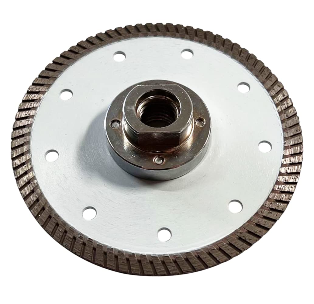 6" High Performance Diamond Saw Blades with Flush Cut Attachment for Granite, Quartz or Other Engineered Stones, 8mm Segment Height, 5/8" Threaded Arbor.