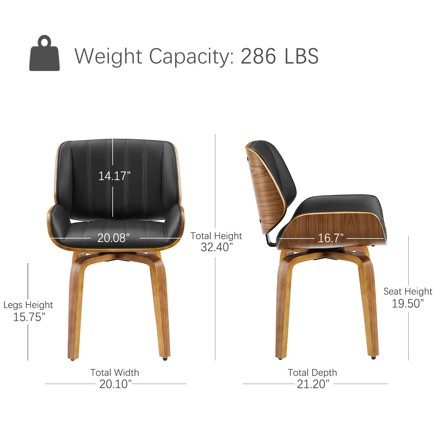 Zouron Chaise De Salle à Manger avec Pieds en Bois Lot De 2, Chaise De Bureau Pivotante, Chaises de Cuisine, Fauteuil De Salon avec Accoudoirs, pour Bureau, Chambre,Gris
