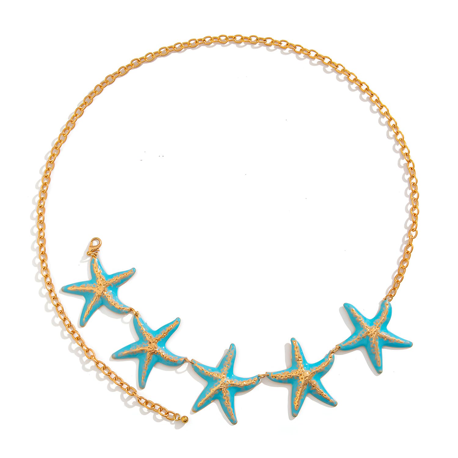 Women’s Adjustable White Enamel Starfish Waist Chain - Coastal Charm Chain for Beachwear, Skirts & Summer Outfits-image-32