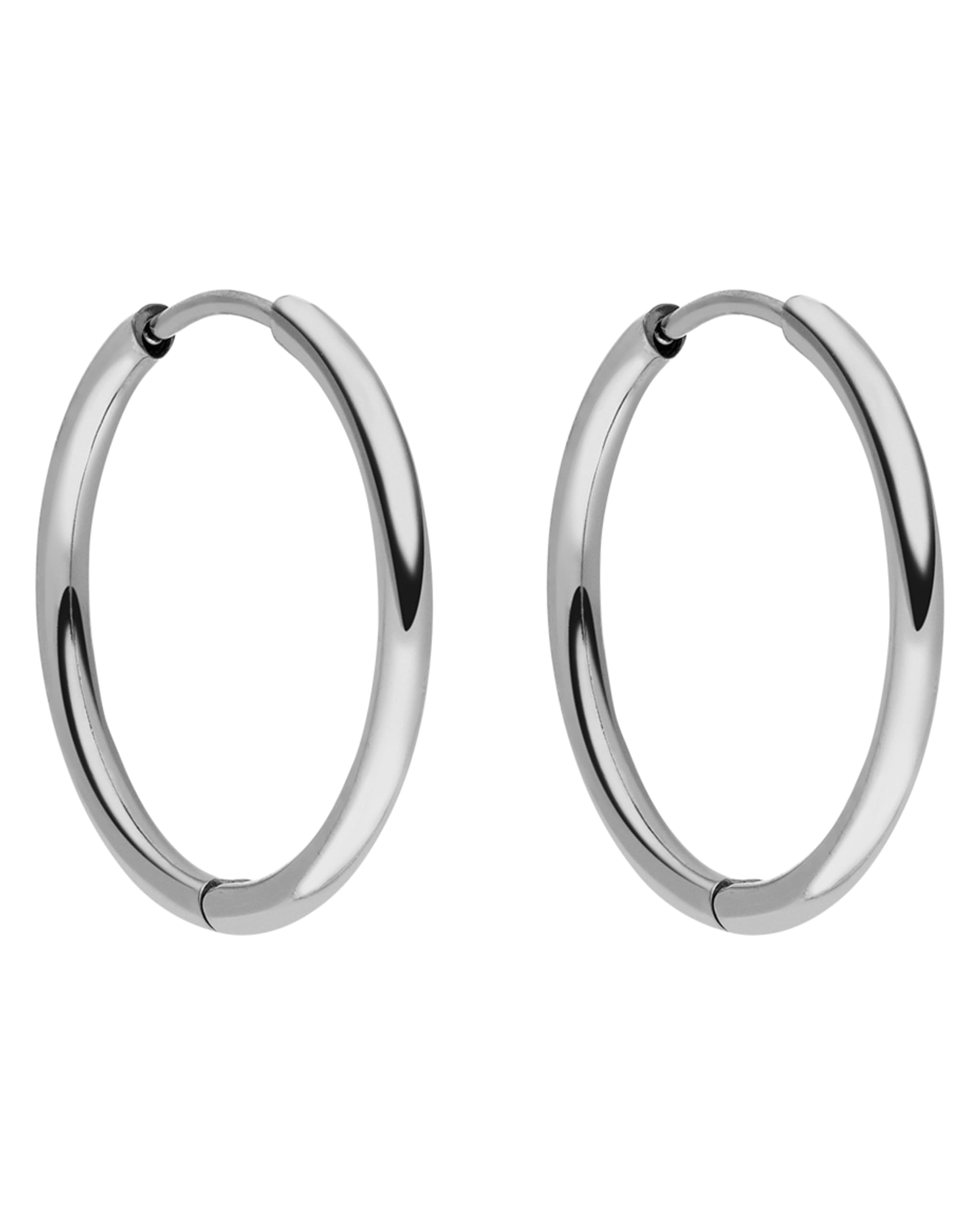 Purelei Sleeky Ohrringe (Silber) – Damenohrringe aus langlebigem Edelstahl – Wasserfeste Ohrringe Damen – 1,58 cm Durchmesser – Modeschmuck für deinen individuellen Look