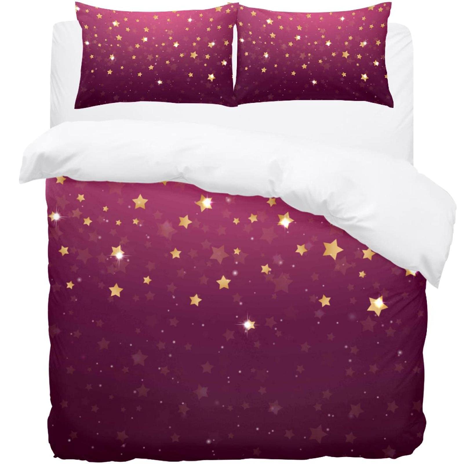 Parure de lit Supersoft rose anti-plis avec housse et deux taies