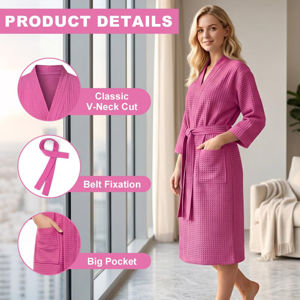 AUYAO Szlafroki waflowe unisex ręcznik kąpielowy body Wrap lekkie szlafroki prysznic ręcznik kąpielowy spa hotel szlafrok waflowy teksturowany odzież domowa ręcznik pod spodem spódnica z kieszeniami
