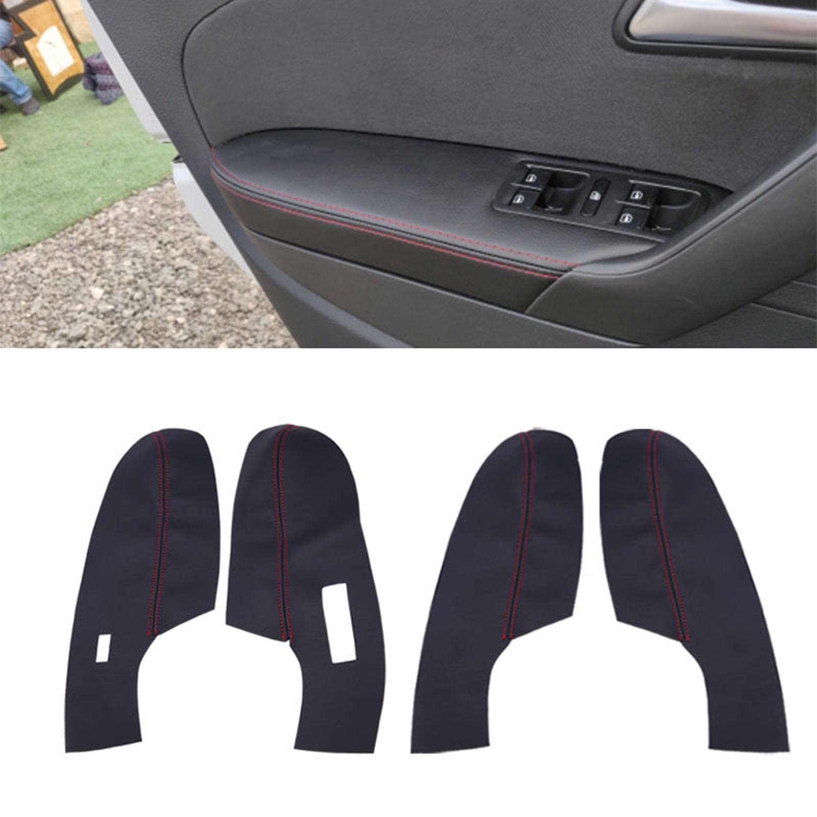 Rivestimento adesivo per pannello bracciolo porta interna in morbida pelle, adatto per VW Polo 2011 2012 2013 2014 2015 2016 Solo berlina