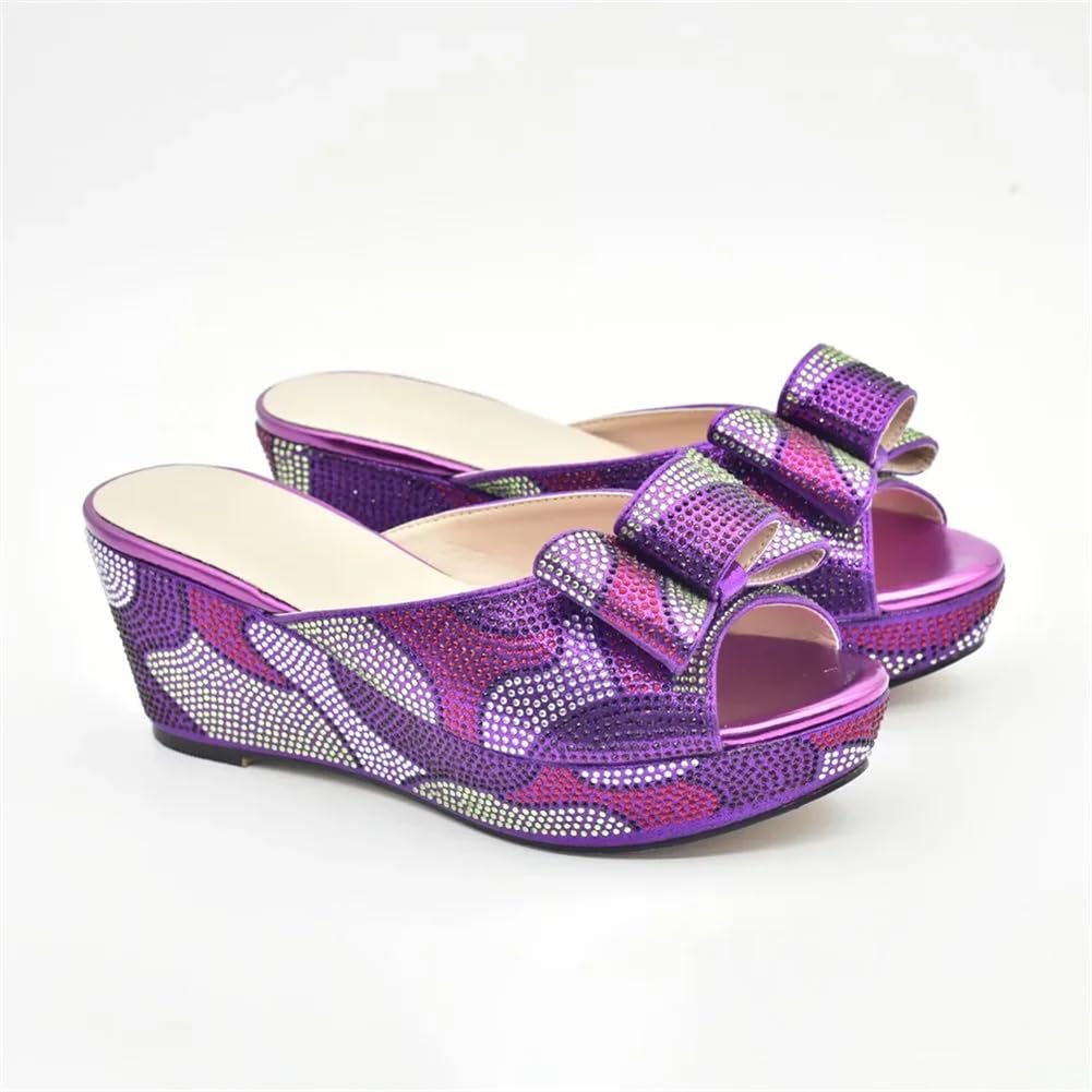 Set di scarpe e borsa coordinati da donna con strass e scarpe con tacco alto Italia e borsa