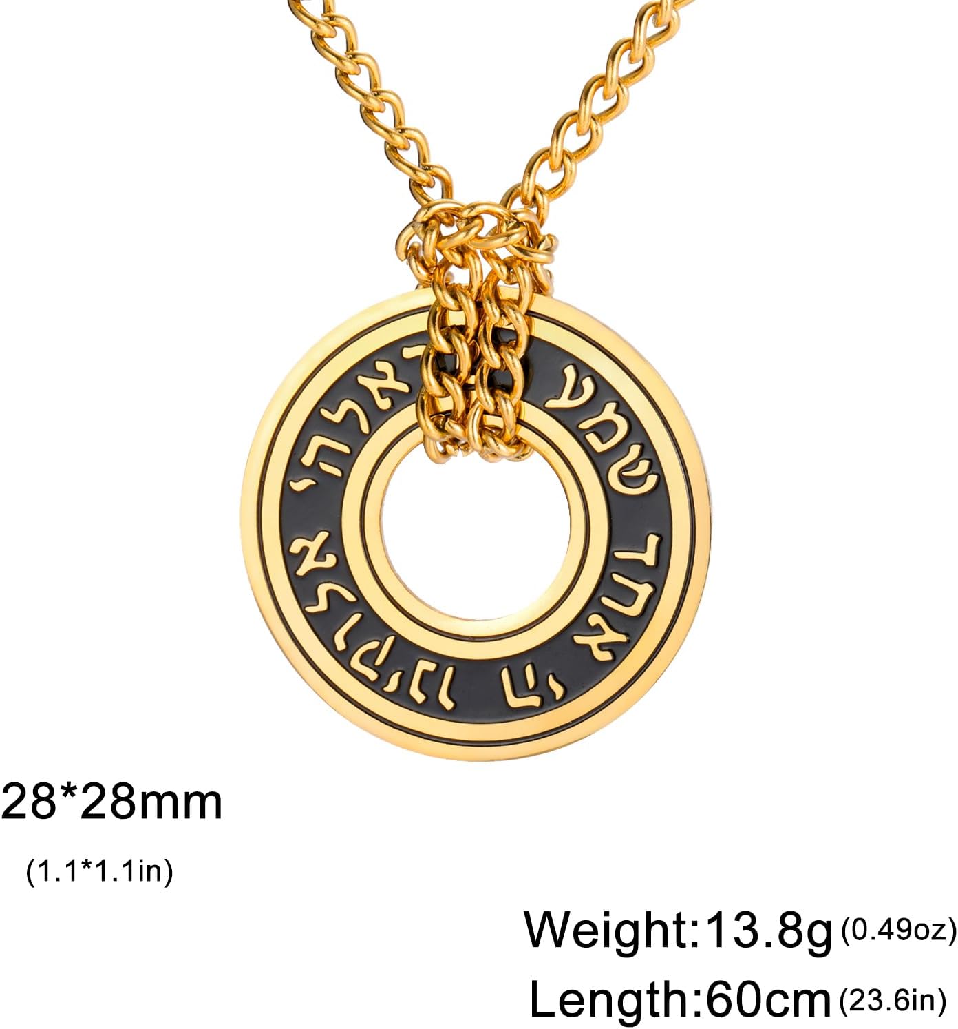 Amaxer Shema Yisrael Adjustable Necklace for Unisex Stainless Steel Hebrew Kabbalah Blessing Jewish Religious Jewelry - Image 6
