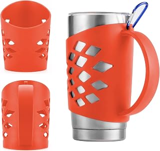 Handle for YETI Tumblers, Silicone Sleeve Holder for 20 oz & 30 oz Tumblers | 3mm BPA-free silicone sleeve with ergonomic handle, fits 20 oz & 30 oz YETI Rambler for everyday carry and travel