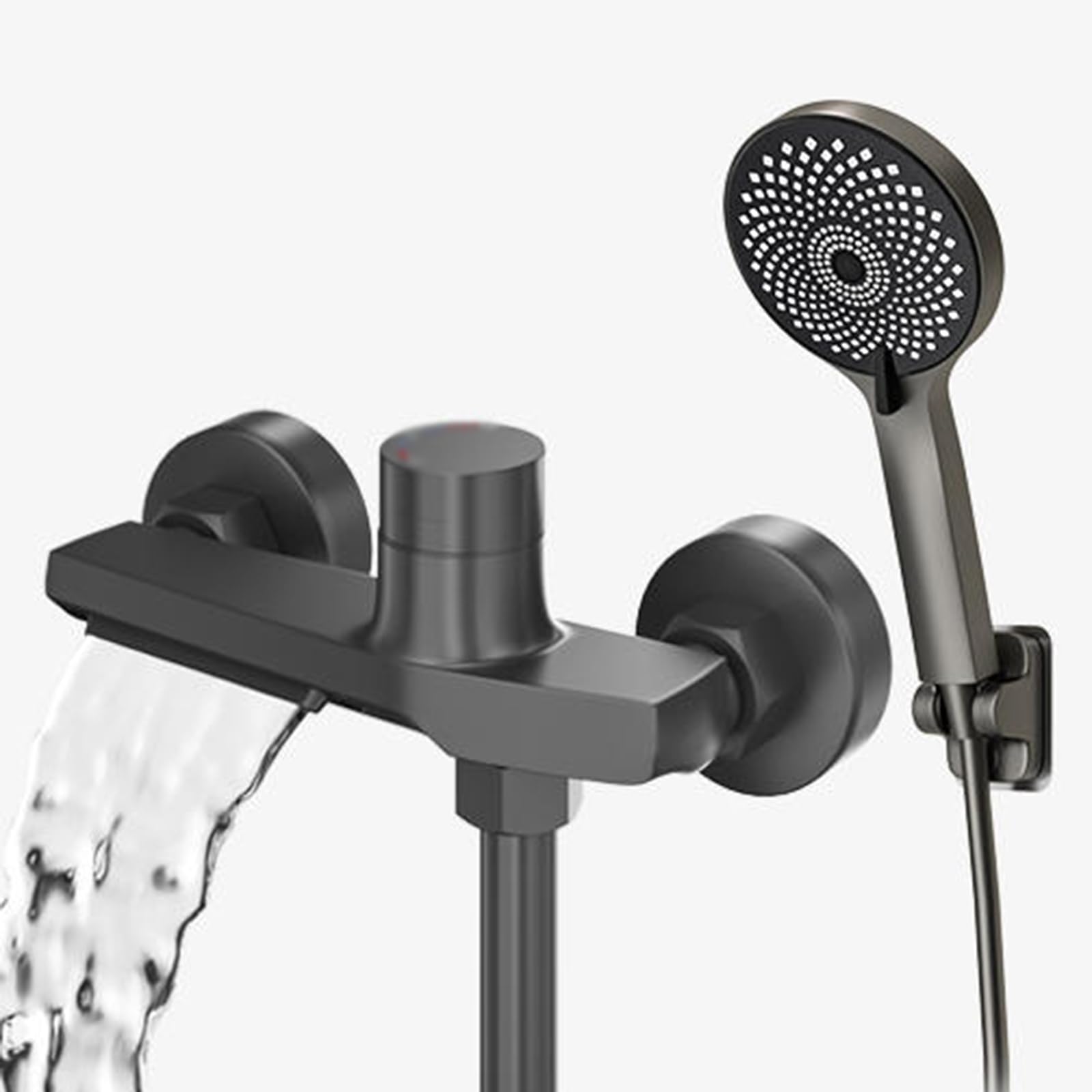 Robinet mitigeur de bain-douche gris en laiton mural haut de gamme pour votre salle de bain
