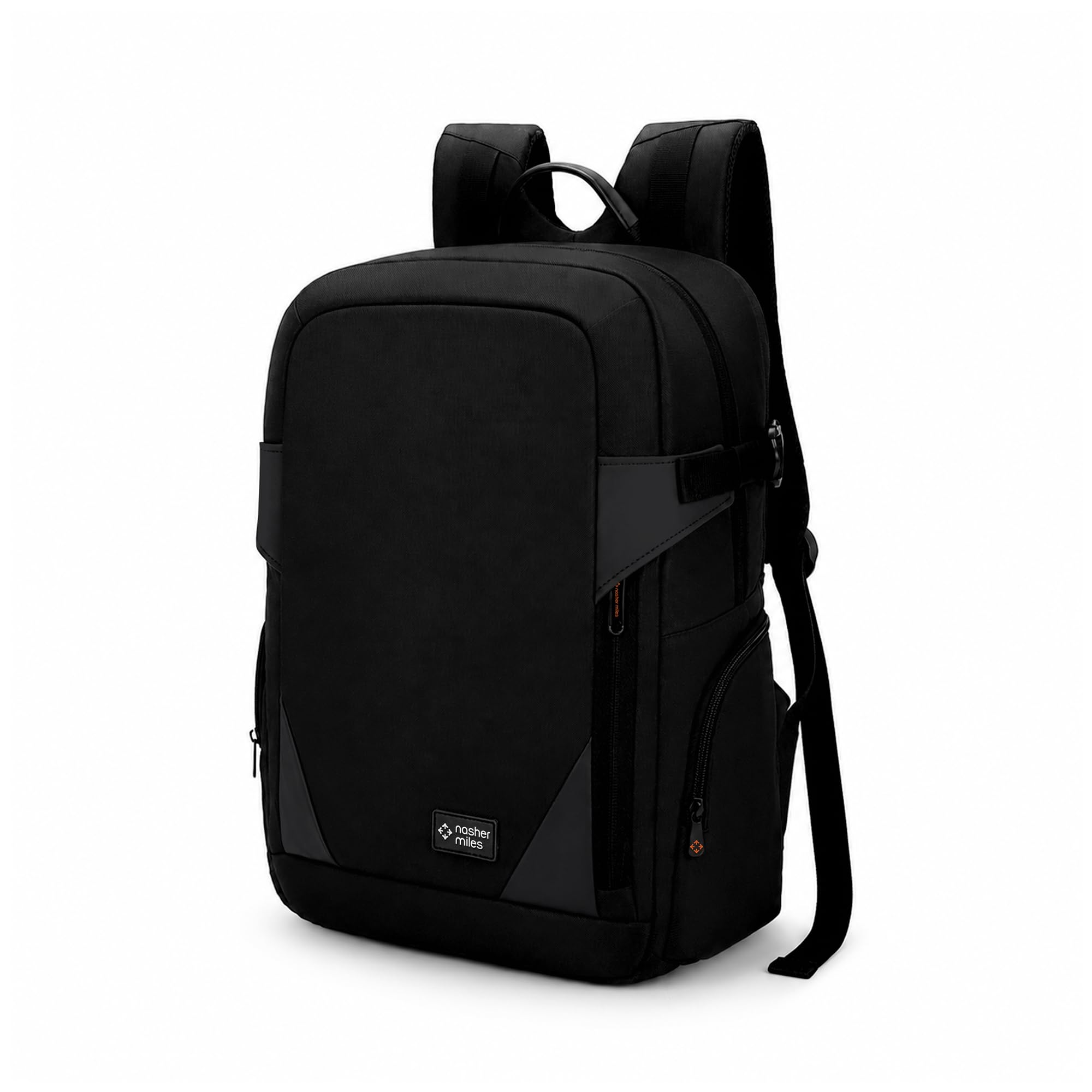 nasher miles Meridian Corporate Backpack | Premium Polyester & PU Laptop Backpack 29L | Ideal for Office, College, School & Travel | Men, Women, Boys, Girls (Black)-picture-36