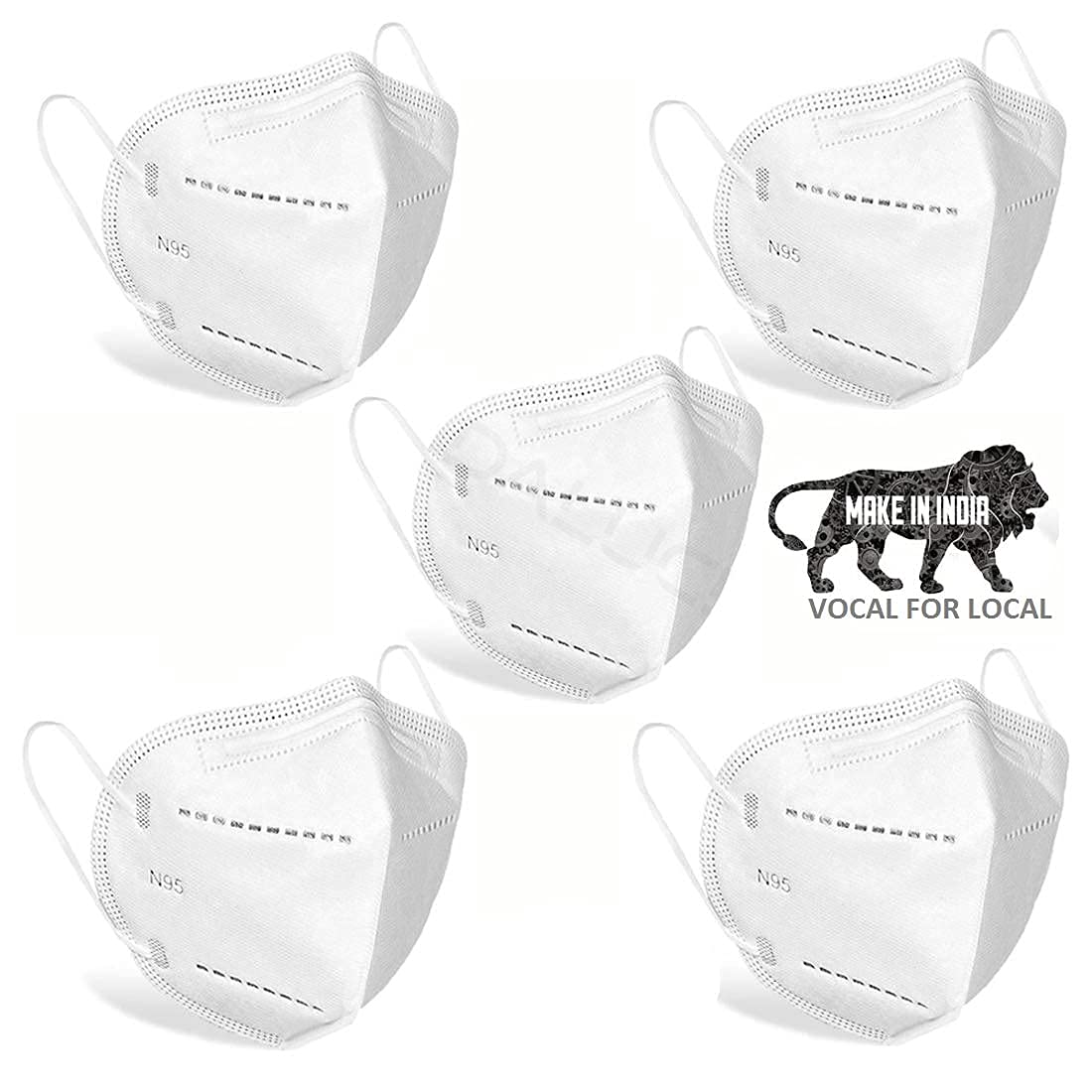 ZECVA Mens Womens Spun bond non-Woven N95 Anti Air Pollution Anti Dust Face Mask with 5 Layer Without Valve Washable And Reusable Pack of 5 (B093PH66S9) Amazon Price History, Amazon Price Tracker