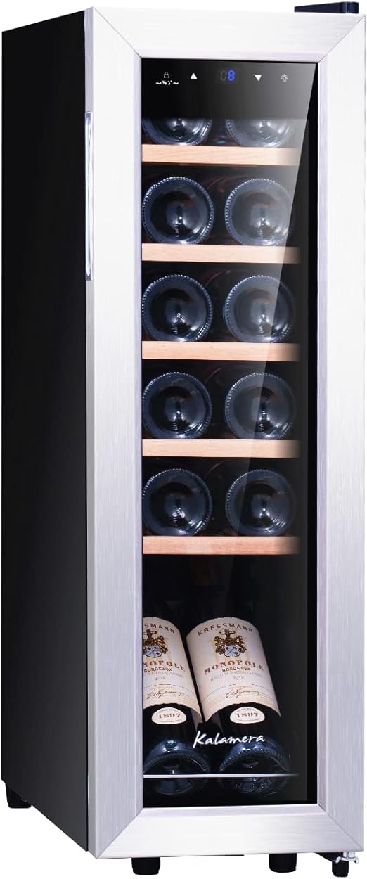 Kalamera Cave à vin, 12 bouteilles Cave à vin vieillissement, Écran