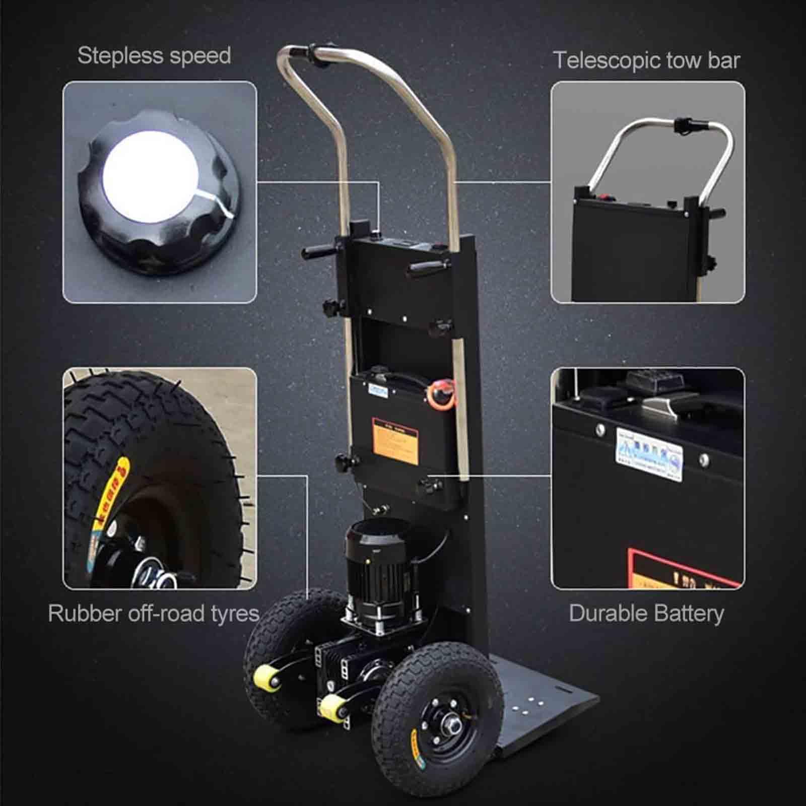 Montascale elettrico, 1200 W, resistente carrello con batteria rimovibile, capacità di carico 400 kg, maniglia telescopica per scale dritte e curve, facile trasporto di carichi pesanti