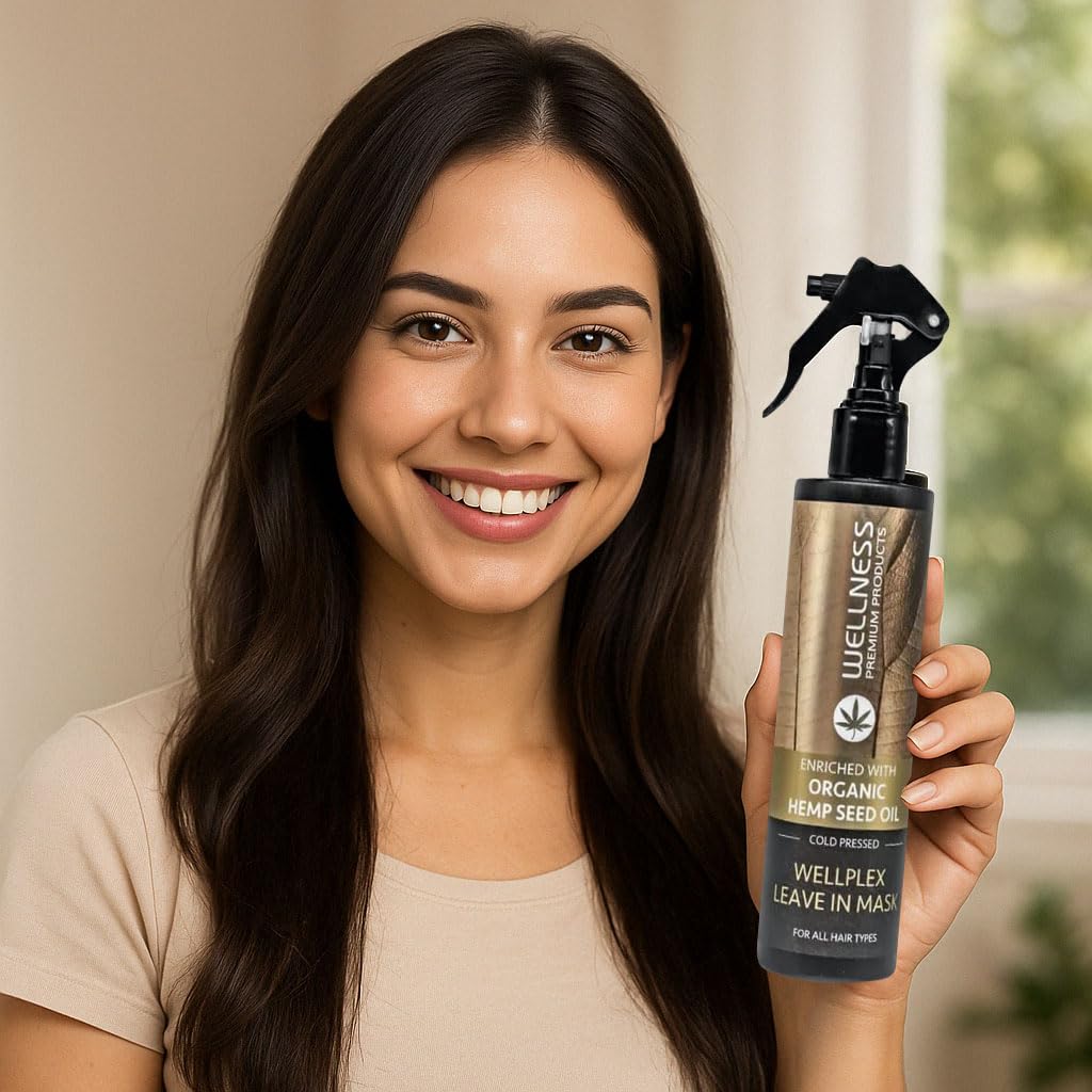 Wellness Premium Product Wellplex Hemp-Infused Leave-In Mask Spray for Damage Control | Enriched with organic cold-pressed hemp seed oil - Image 2