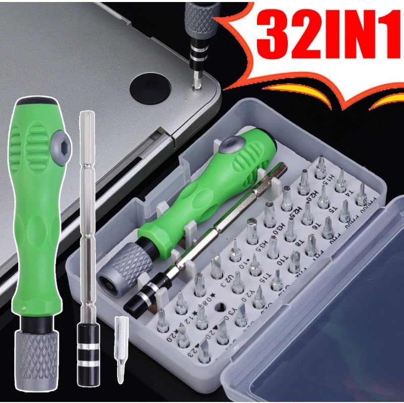 1 set 32-in-1 Precision Screwdriver Set With Metal Bits and Compact Case for Mobile Phone and Laptop, AX1