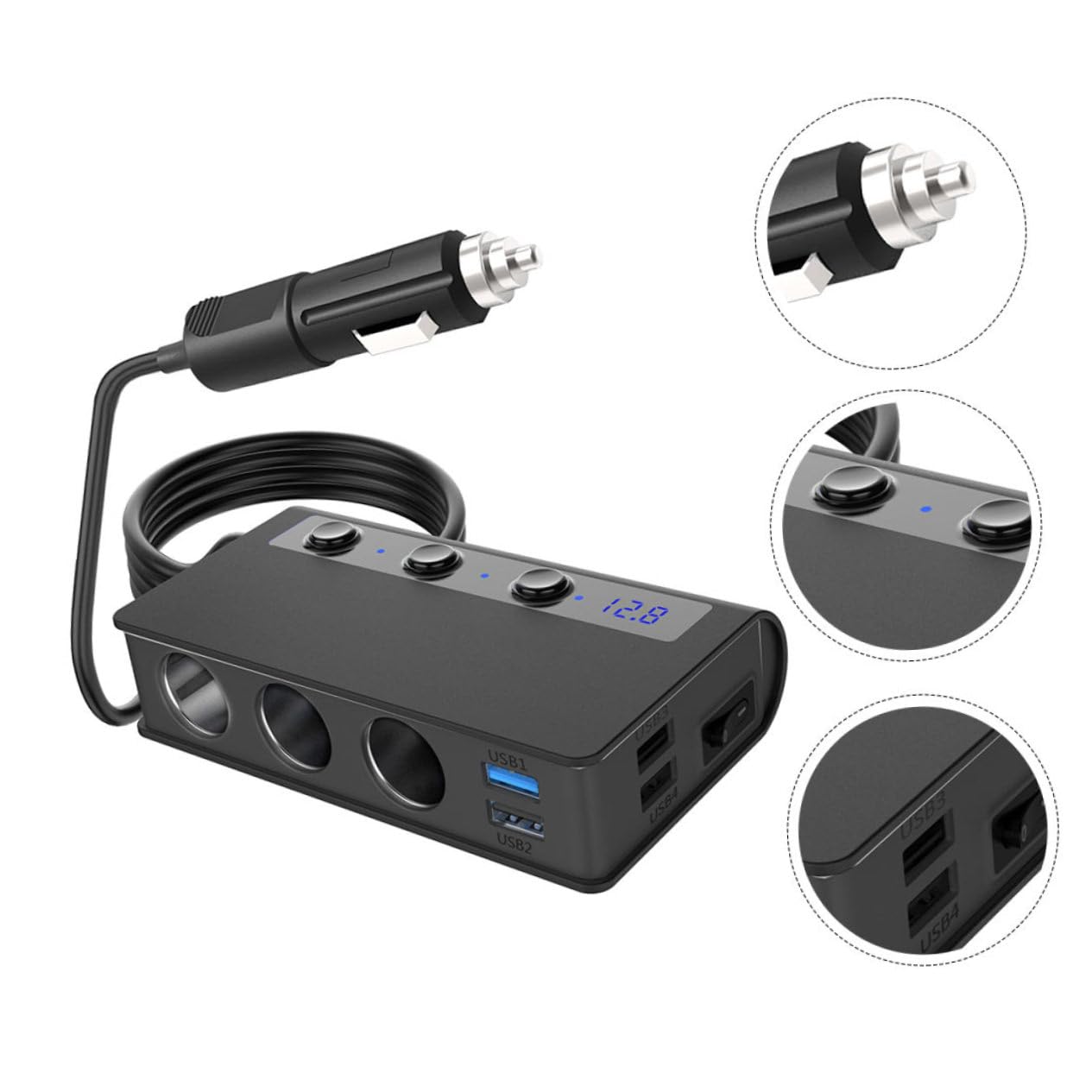 180w Cargador De Coche USB y De Mechero Adaptador Multipuerto para Dispositivos Móviles y Accesorios De Vehículo