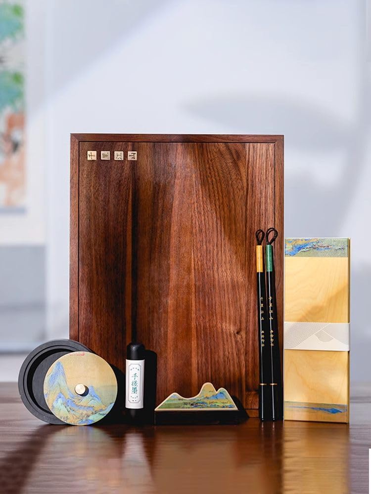 Four Treasures Gift Box with Calligraphy Brush and Rice Paper - Ideal for Practice and Gifting 文房四宝套装-shape1