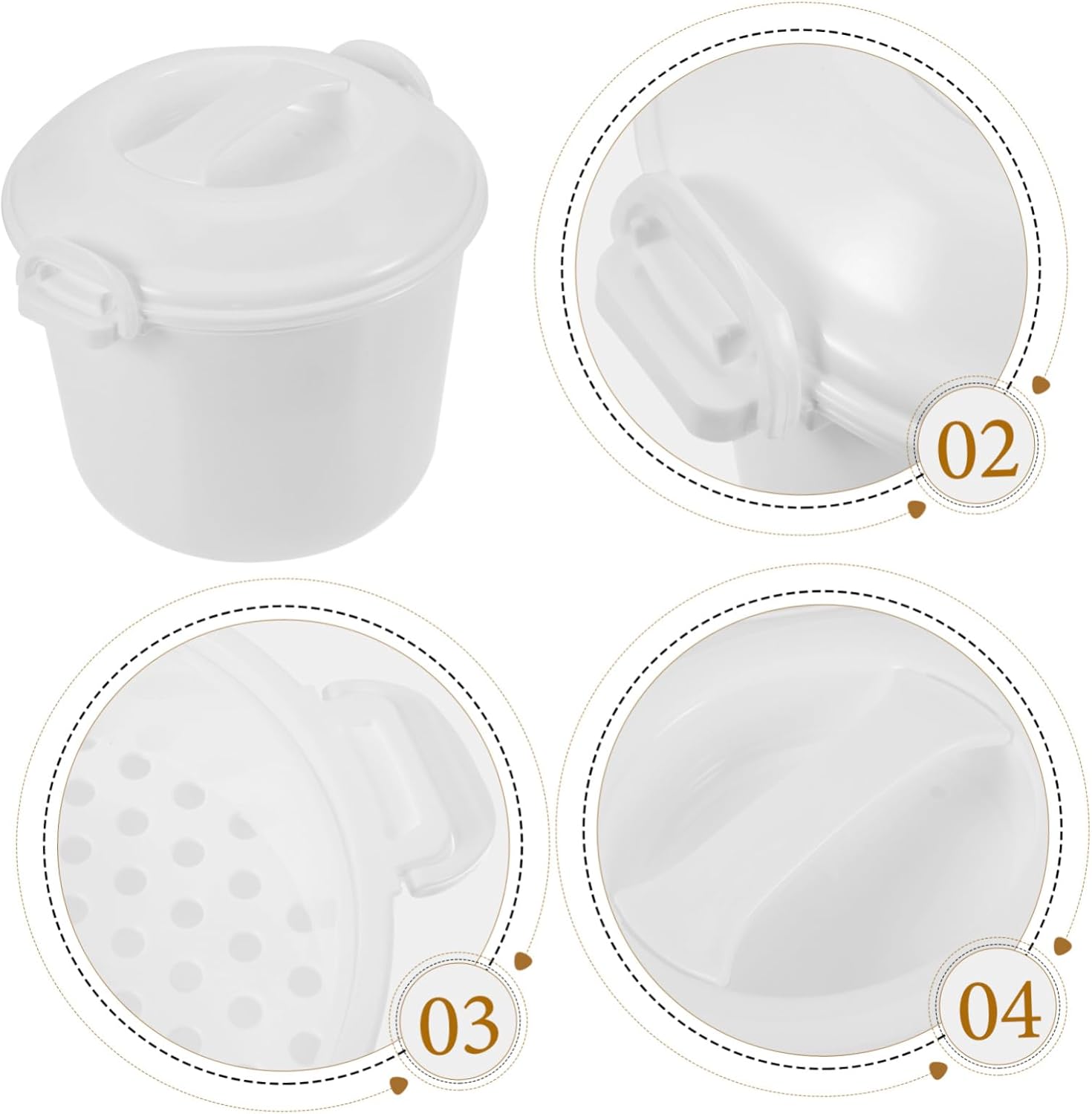 iplusmile Microwave Rice Cooker with Lid and Steaming Tray Food Grade Plastic Microwave Cookware for Rice and Hot Dishes Large Capacity for Family Meals