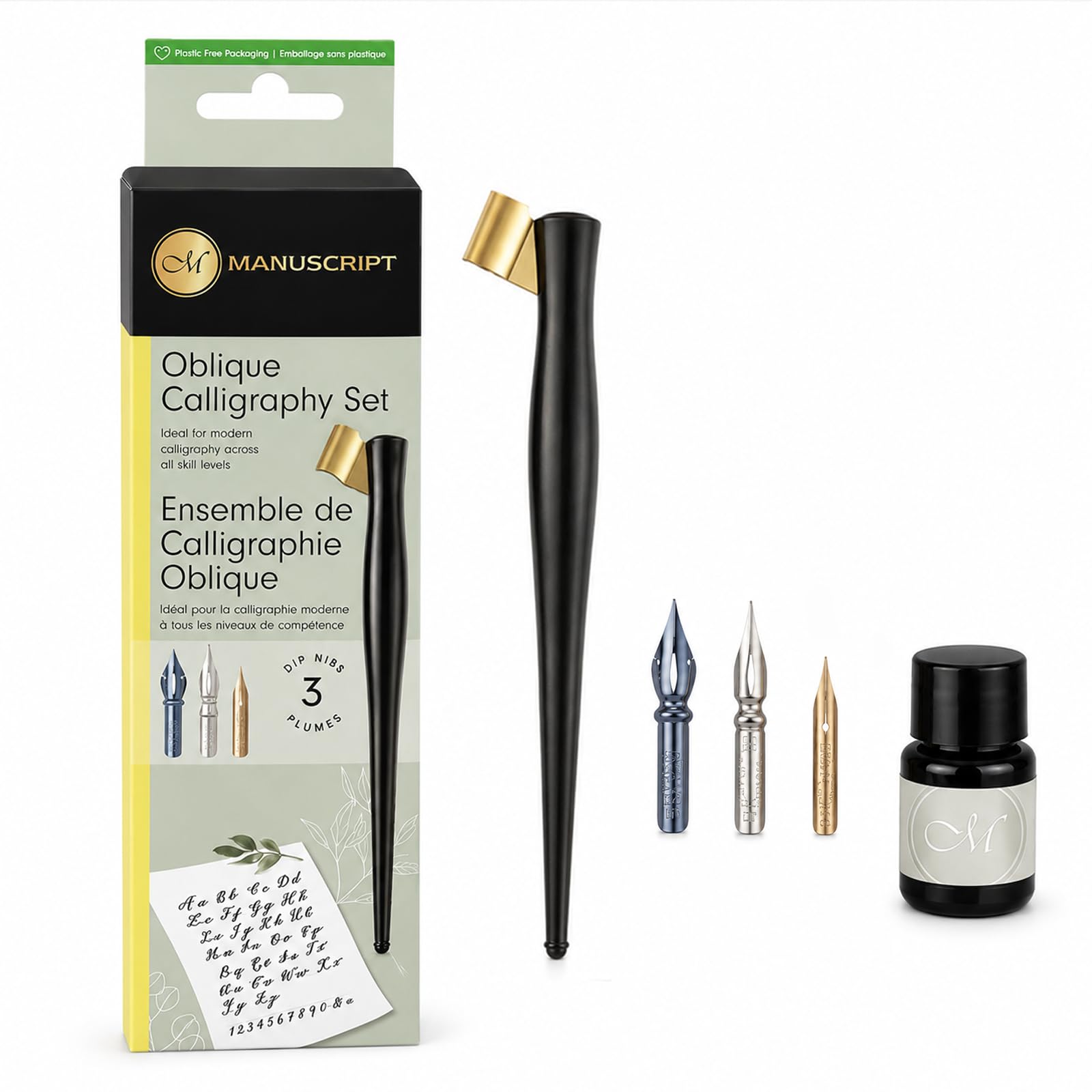 MANUSCRIPT Oblique Pen Set Modern Calligraphy Oblique Dip Pen Set with Nibs for Copperpla…
