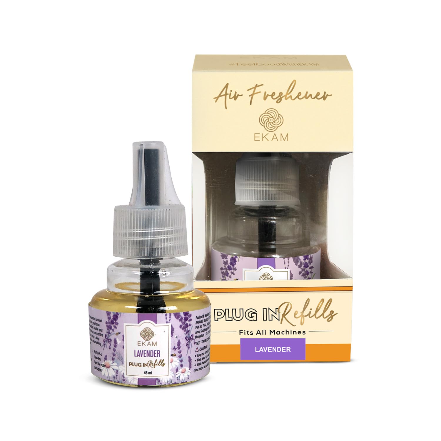 EKAM Lavender Plug In Air Freshener Refill| 45ml | Lasts up to 60 days| Used For Aromatherapy, Stress Relief And Relaxation (B0CJXTTV81) Amazon Price History, Amazon Price Tracker