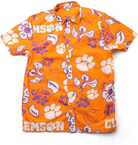 Clemson University Tigers - Camisa de playa con botones para hombre
