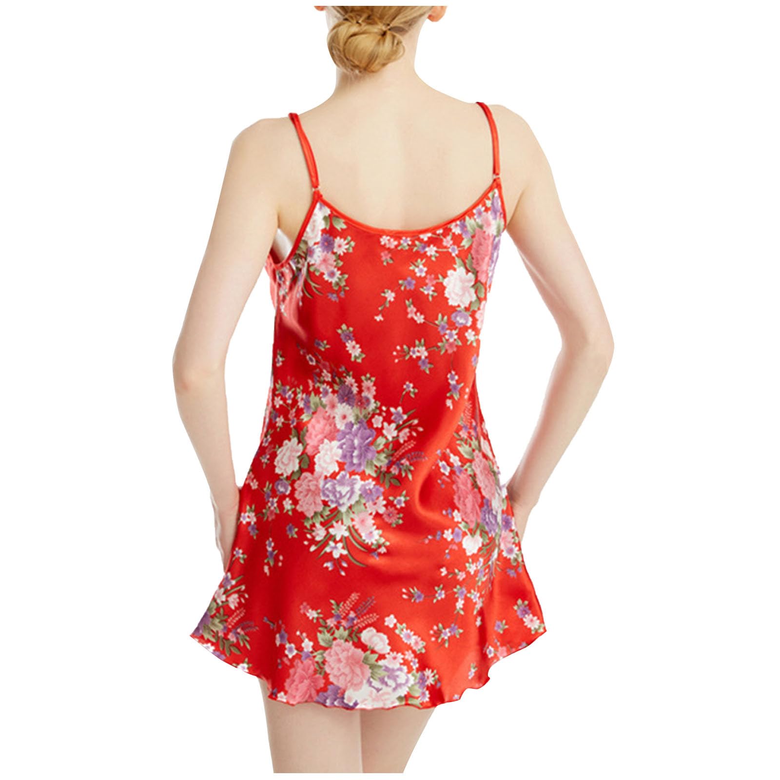 Summer Women Sexy Silk Chemise Nightdress Full Slip Babydoll Lingerie Pajama Dress Comfort Satin Sleepwear Nightgowns