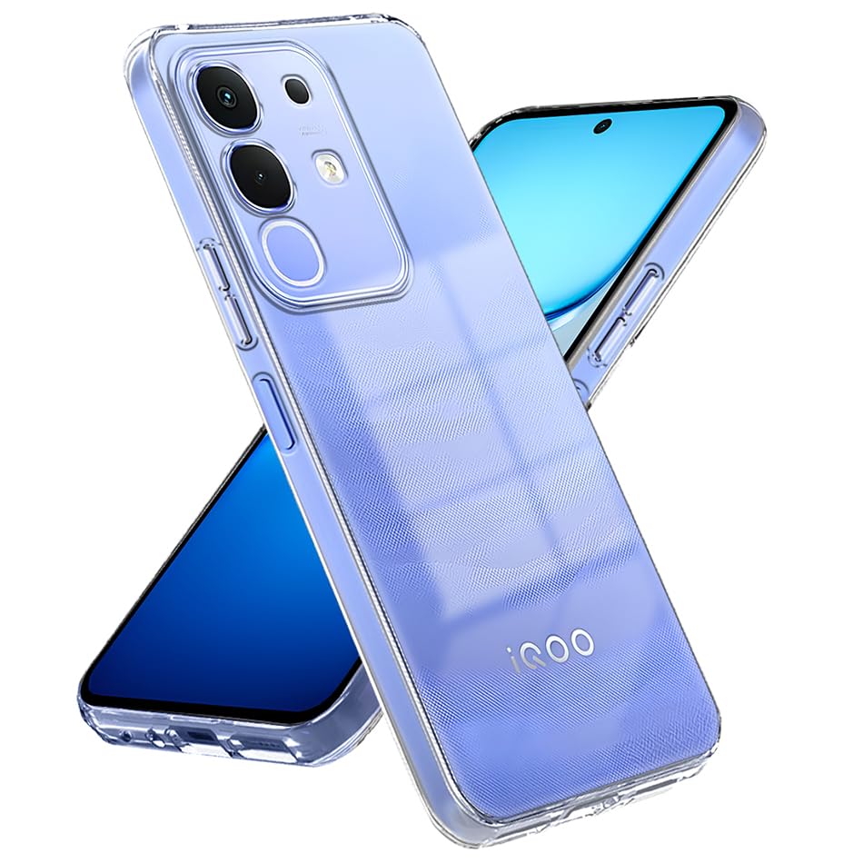 Image of Fashionury Crystal Clear Case for Vivo T4x 5G / iQOO Z10x 5G / Vivo Y31 Pro 5G | Yellowing Resistance | Transparent TPU Silicone | Raised Camera Lips | Slim Transparent Cover