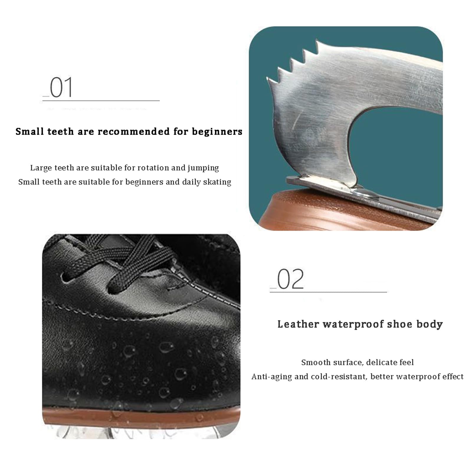 Patins à Glace pour débutants en Patinage Artistique Chaussures de Patinage en Acier Inoxydable pour Patins artistiques Patins à Lacets Montants pour Les Adolescent Garçon Fille