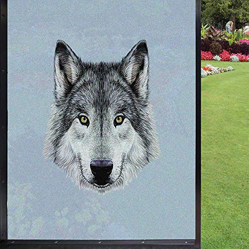 Vinilo Decorativo Película para Ventanas Lobo Gris Azul 60x90cm miniatura 1
