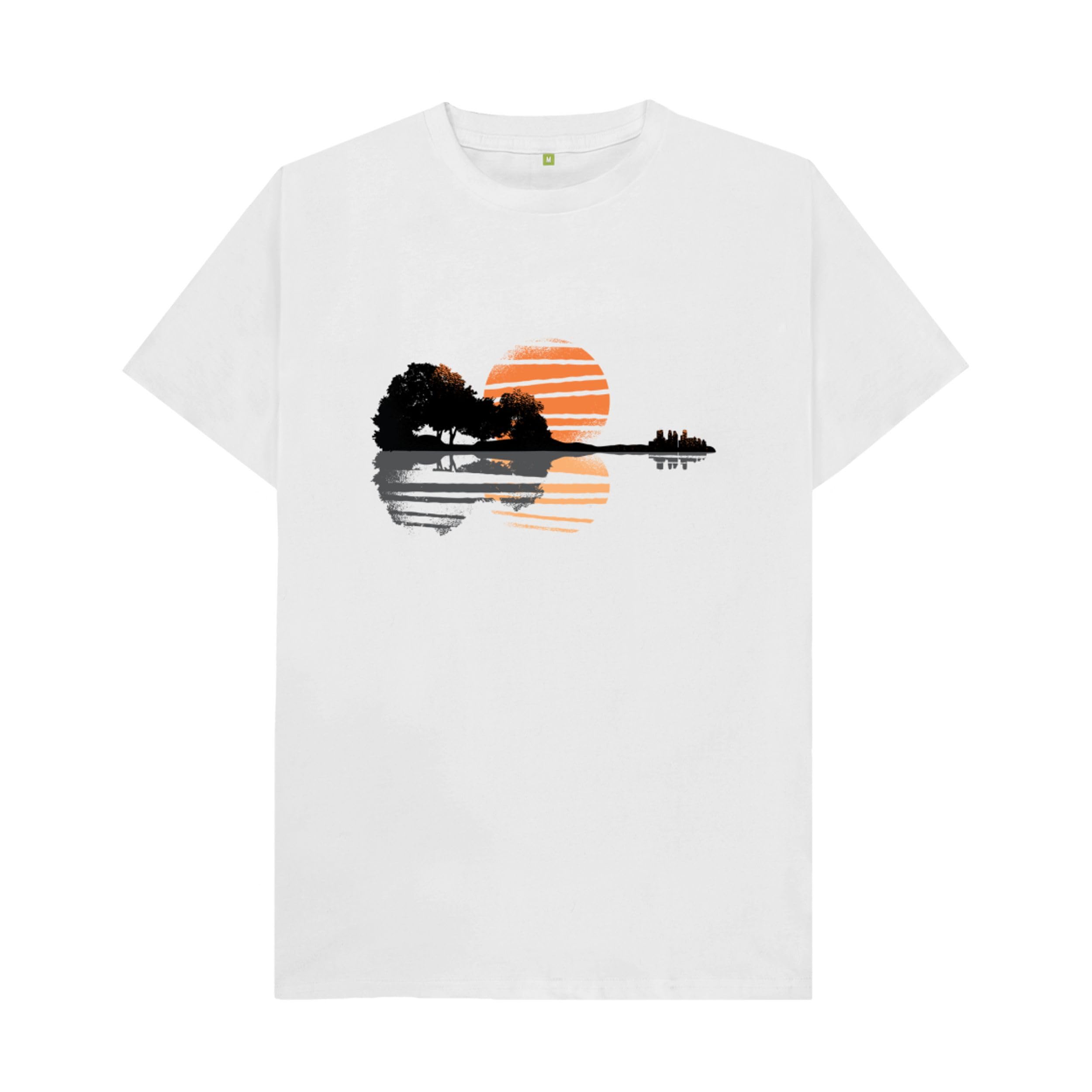 Shirtbox Acoustic Guitar Silhouette Landscape Graphic T-Shirt
