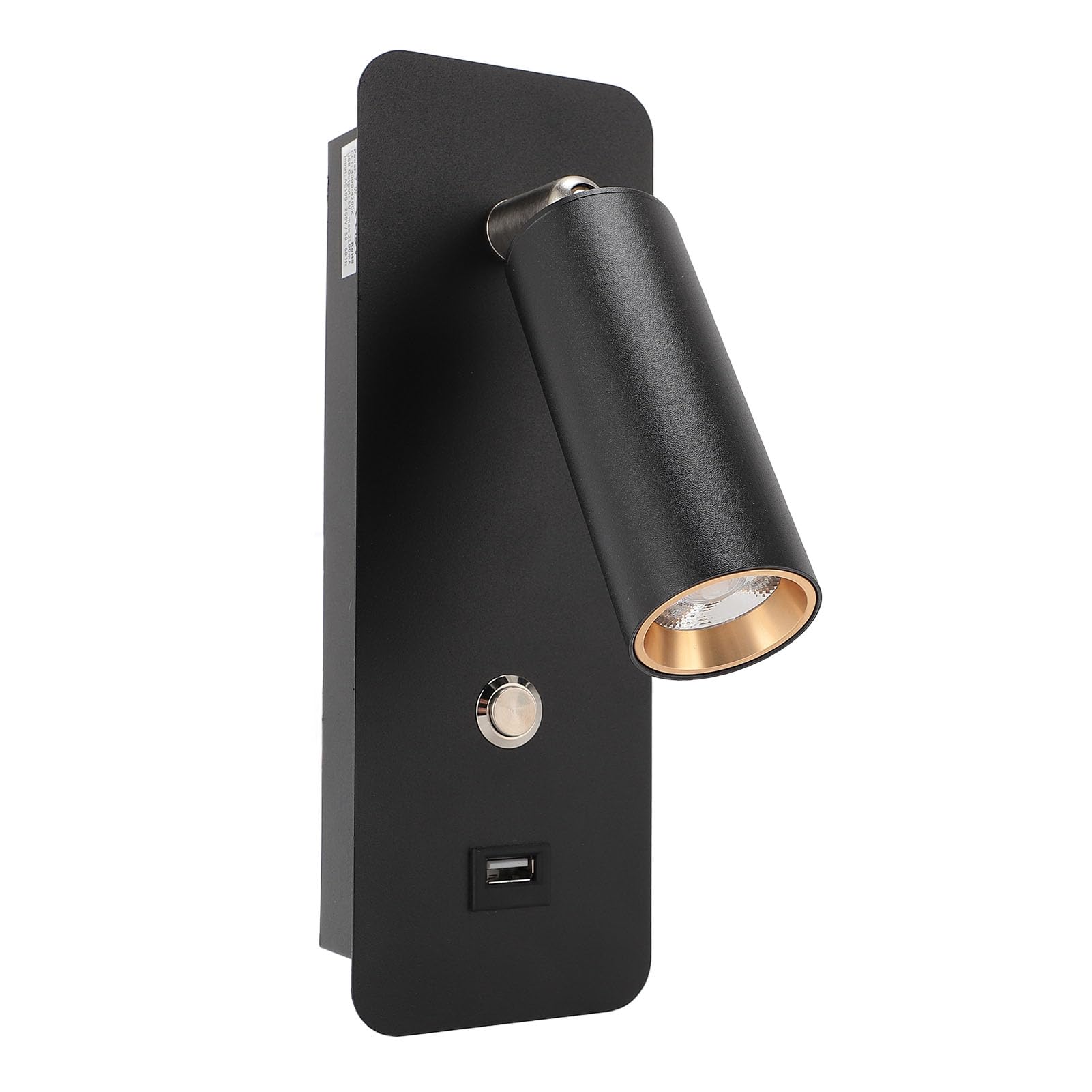 Greensen LED Wandlampe Wandmontierte Leselampe mit Steckdose, Schwenkarm, 4000K, Wandleuchte für Schlafzimmer Wohnzimmer Lesen