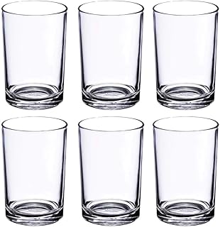 Yera Glass Tumbler Transparent 210 ml Set of 6 Hot & Cold Drinks, Juice, Cocktail, Milkshake, Smoothie | Ideal for Home, Party, Restaurant, Gifting | Special Occasions | Dishwasher Safe.