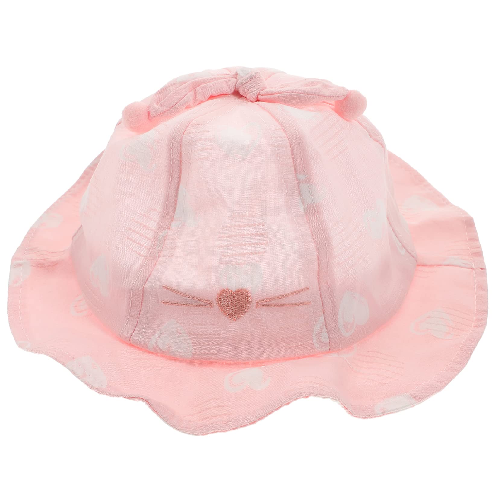 Holibanna Toddler Bucket Hat Rabbit Ears Cotton Sun Hat for Boys Girls Kids Sun Protection for Summer Pink