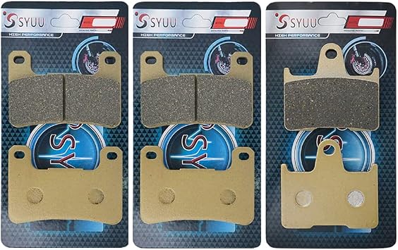 S SYUU Semi-Metallic Motorcycle Brake Pads Compatible with Suzuki GSXR 600 GSXR 750 2004-2005 GSXR 1000 Low Fade High-Performance Heat-Resistant Low-Noise For Cruisers & Touring FA379F FA254R