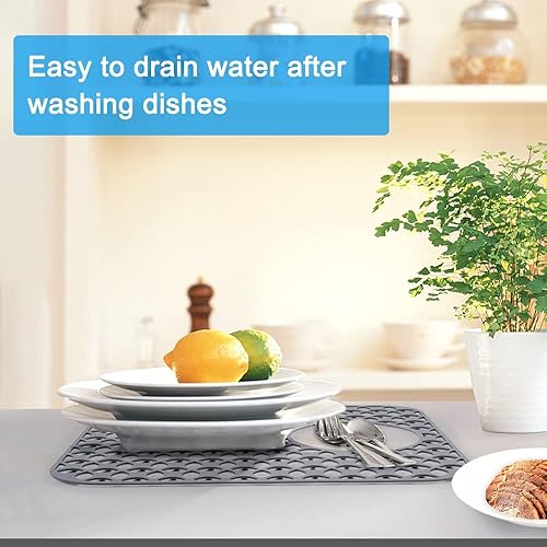 Miniatura 4 de Tapete de silicona para fregadero de cocina, con buenos agarres, protector antideslizante para fregadero de rejilla para la parte inferior del