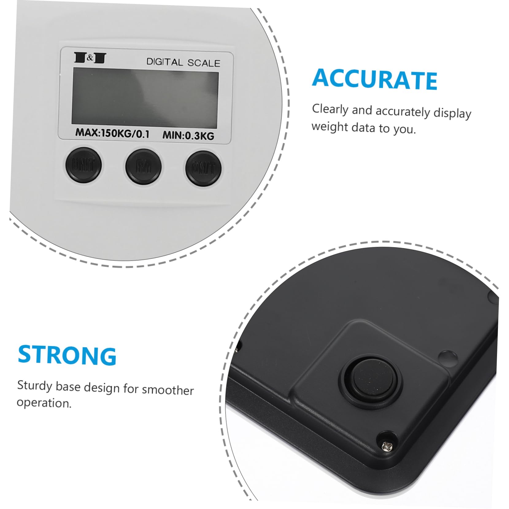 BESTonZON Bilancia Elettronica per Animali Domestici e Bebé, Display Lcd Grande, Conversione Unità, Capacità 150kg, per Casa, Plastico Bianco