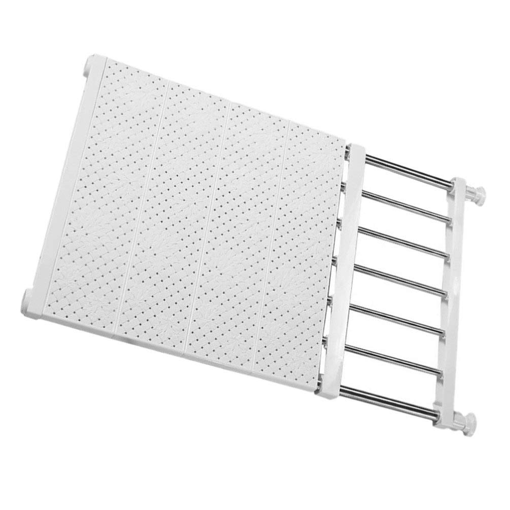 Séparateur de garde-robe extensible Alipis en acier, étagère blanche réglable 53-90cm
