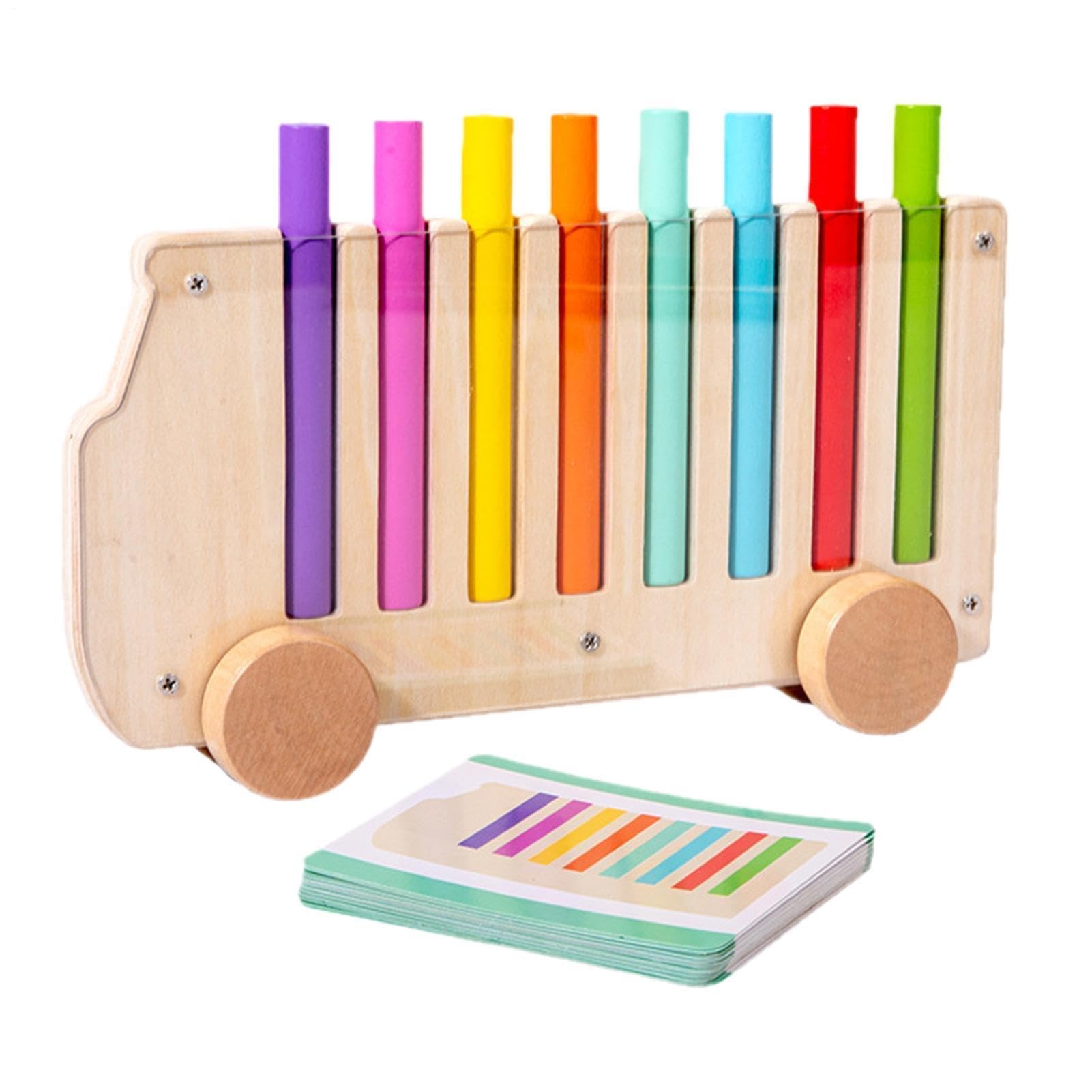 Muiltvoe Color Sorting Sensory Toys, Wooden Sensory Educational Games, Kids Color Matching Toys with Sticks, for Boys, Girls, Classroom, Playroom, Kindergarten, Birthday, Daily, Party