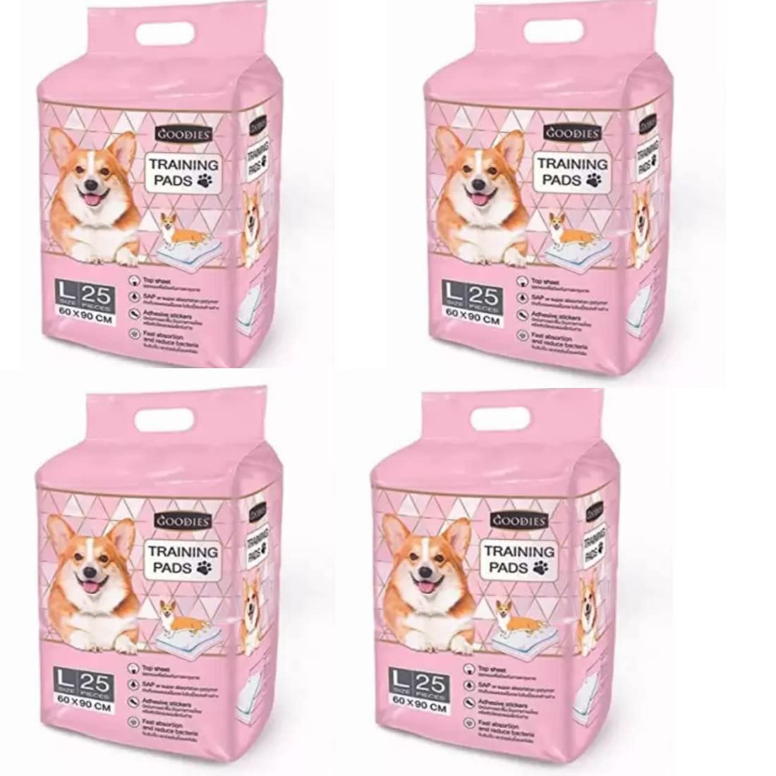 DOGTOWN Traning Pads| Size - L |Dog Training Pads/Training Pee and Potty Pads with Quick Drying Surface and Absorbent Core/Suitable for Small/Large Breed Puppies (Pack of 4) (B09M6Z3Z9F) Amazon Price History, Amazon Price Tracker
